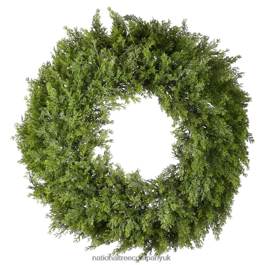 Greenery | National Tree Company Artificial Arborvitae Christmas Wreath Rustic Style Decor 24 in F2L4F274